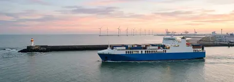 Veerbootroute van Zeebrugge naar Dublin