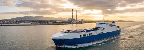 Veerbootroute van Dublin naar Rotterdam